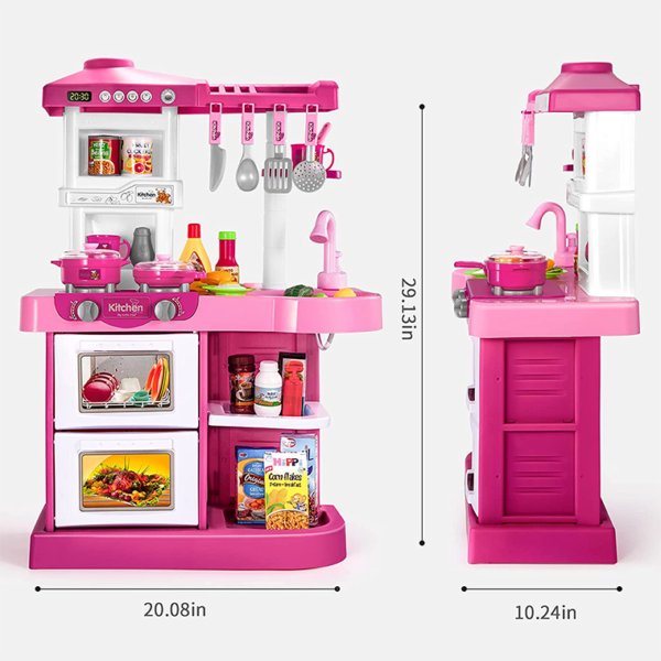 53 PCS Pink Kitchen Toys for Toddlers - Image 2