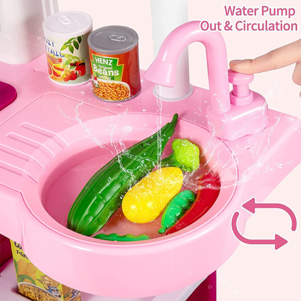 53 PCS Pink Kitchen Toys for Toddlers - Image 4